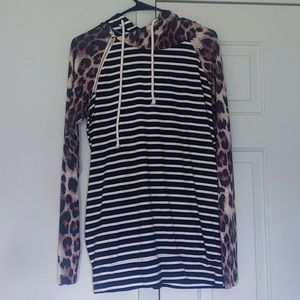 Cbrand cheetah and strip hoodie